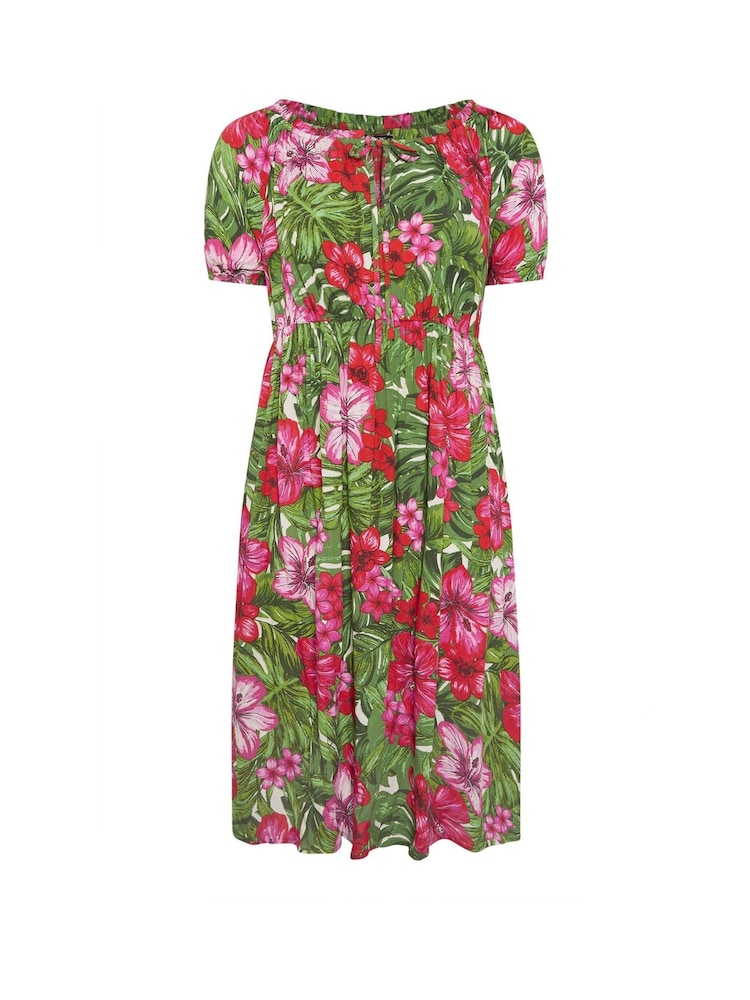 Yours Curve Green Bardot Midaxi Dress - Image 5 of 5