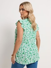 Yours Curve Green Pintuck Blouse - Image 2 of 5