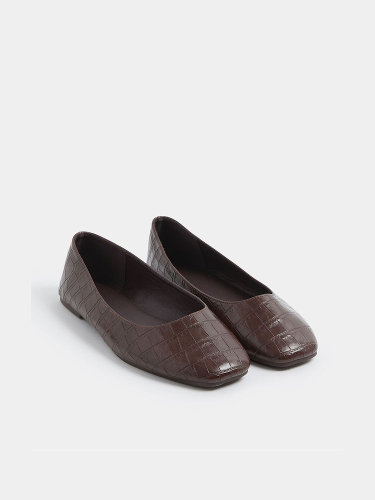 Yours Curve Croc Print Ballerina Pumps - Bild 4 von 4 Yours Curve Croc Print Ballerina Pumps - Bild 4 von 4