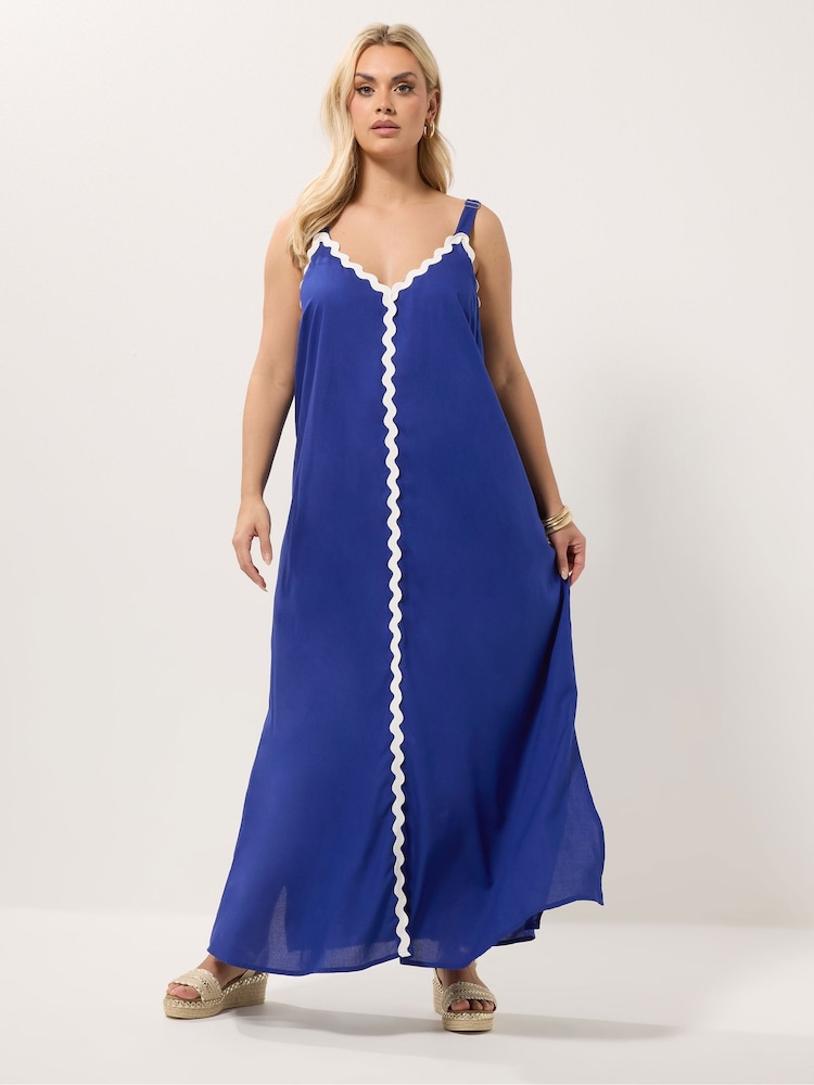 Yours Curve Contrast Maxi Dress - Image 1 of 5