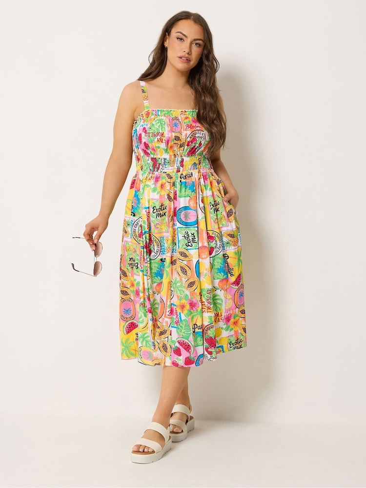 Yours Curve White Strappy Channel Waist Midaxi Dress - Image 2 of 6