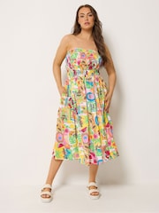 Yours Curve White Strappy Channel Waist Midaxi Dress - Image 3 of 6