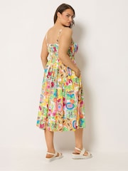 Yours Curve White Strappy Channel Waist Midaxi Dress - Image 4 of 6