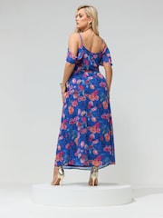 Blau - Yours Curve London Schulterfreies Maxikleid - Bild 3 von 5