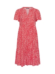 Yours Curve Red Half Placket Dress - Image 5 of 5
