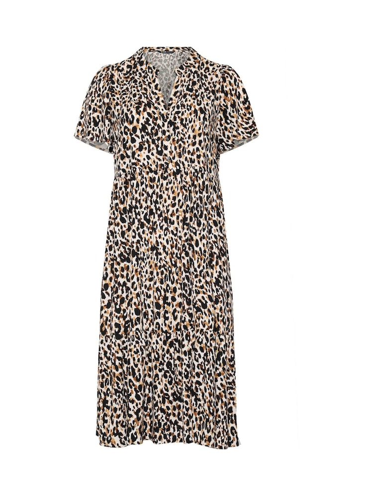 Yours Curve Brown Half Placket Dress - Image 5 of 5