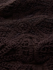 Chocolate Brown Crochet Tie Waist Shorts - Image 7 of 7