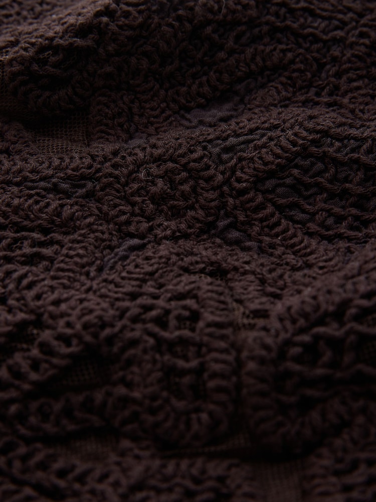 Chocolate Brown Crochet Tie Waist Shorts - Image 7 of 7
