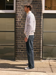 Textured Ink Blue Baggy Fit Jeans - Image 6 of 6