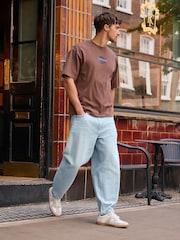 Light Blue Twisted Seam Barrel Fit Jeans - Image 1 of 11