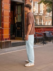Light Blue Twisted Seam Barrel Fit Jeans - Image 2 of 11