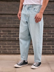 Light Blue Twisted Seam Barrel Fit Jeans - Image 3 of 11