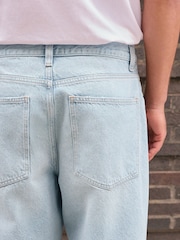 Light Blue Twisted Seam Barrel Fit Jeans - Image 5 of 11