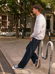 Dunkelblau - Jeans mit gedrehtem Saum - Bild 1 von 11