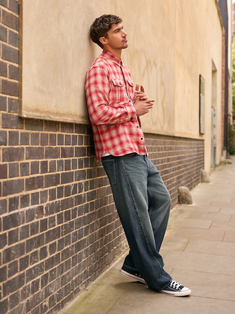 Dark Blue Balloon Fit Jeans - Image 1 of 11