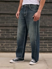 Dark Blue Balloon Fit Jeans - Image 3 of 11