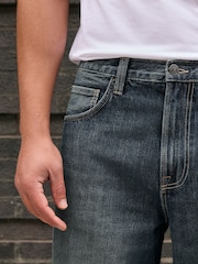 Dark Blue Balloon Fit Jeans - Image 6 of 11