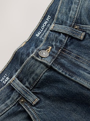 Dark Blue Balloon Fit Jeans - Image 9 of 11