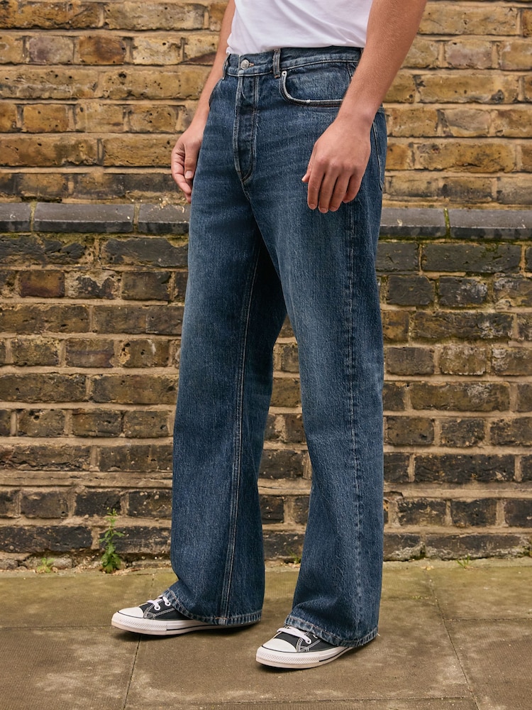 Mørkeblå løstsiddende - Jeans - Billede 2 af 11