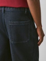 Navy Pleated Barrel Fit Jeans - Image 5 of 10