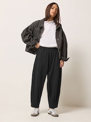 PixieGirl Petite Black Barrel Loop Back Joggers - Image 1 of 5