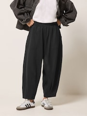 PixieGirl Petite Black Barrel Loop Back Joggers - Image 2 of 5