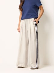 PixieGirl Petite Natural Linen Blend Wide Leg Trousers - Image 2 of 5