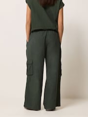 PixieGirl Petite Green Cargo Wide Leg Trousers - Image 3 of 5