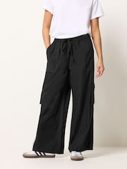 PixieGirl Petite Black Cargo Wide Leg Trousers - Image 2 of 4