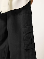 PixieGirl Petite Black Cargo Wide Leg Trousers - Image 4 of 4