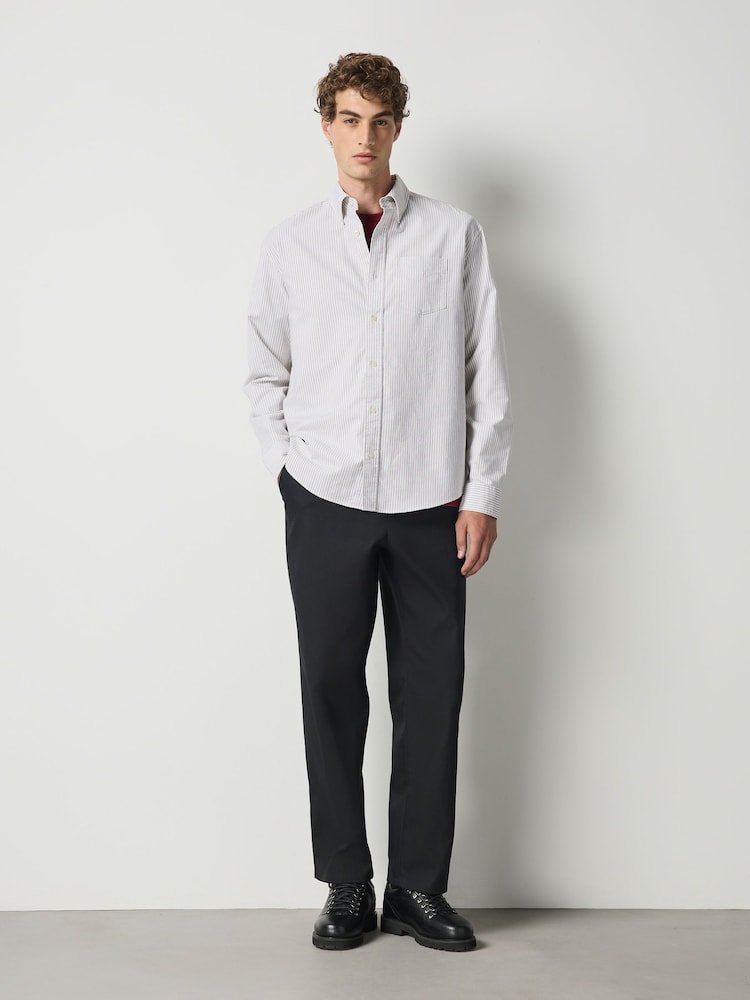 Sage Green Long Sleeve N.Premium 100% Cotton Regular Fit Oxford Shirt - Image 2 of 8 Sage Green Long Sleeve N.Premium 100% Cotton Regular Fit Oxford Shirt - Image 2 of 8