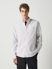 Sage Green Long Sleeve N.Premium 100% Cotton Regular Fit Oxford Shirt - Image 4 of 8