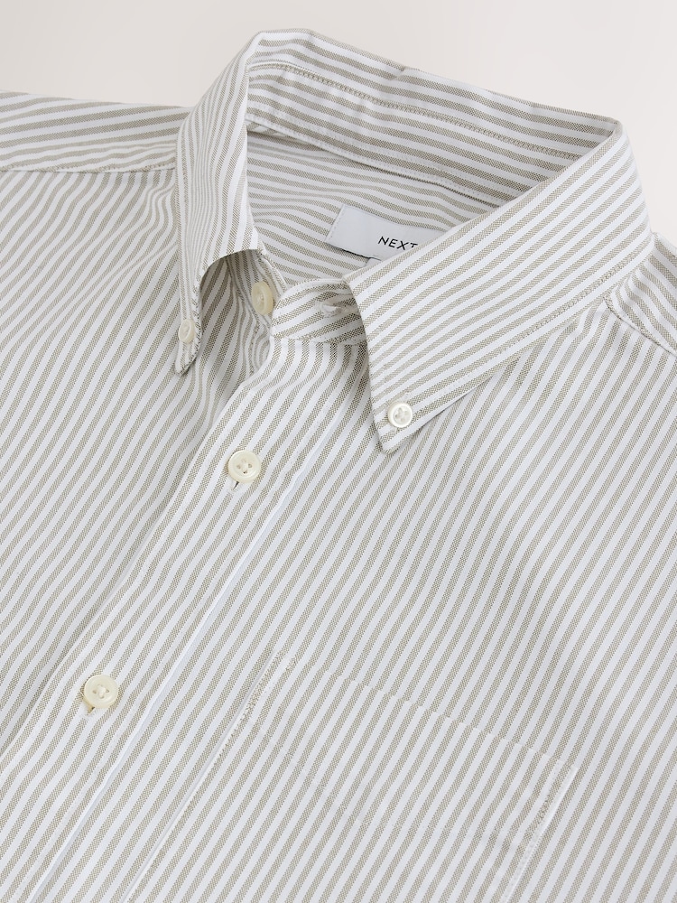 Sage Green Long Sleeve N.Premium 100% Cotton Regular Fit Oxford Shirt - Image 8 of 8 Sage Green Long Sleeve N.Premium 100% Cotton Regular Fit Oxford Shirt - Image 8 of 8