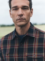 Navy/Red Check Long Sleeve Overshirt - Image 1 of 5