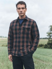 Navy/Red Check Long Sleeve Overshirt - Image 4 of 5