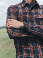 Navy/Red Check Long Sleeve Overshirt - Image 5 of 5