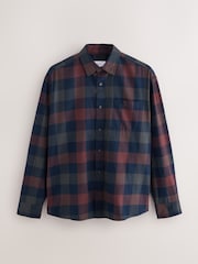 Red/Navy Buffalo - Ternet Langærmet Skjorte - Billede 7 af 9
