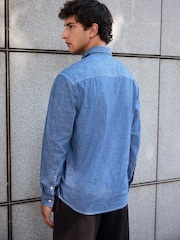 Blue Chambray Twin Pocket Long Sleeve Shirt - Image 3 of 7