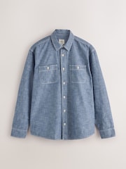 Blue Chambray Twin Pocket Long Sleeve Shirt - Image 5 of 7