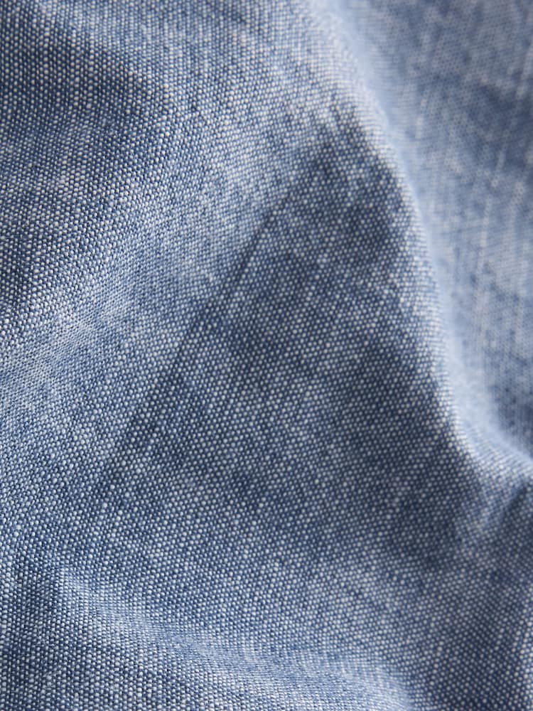 Blue Chambray Twin Pocket Long Sleeve Shirt - Image 7 of 7 Blue Chambray Twin Pocket Long Sleeve Shirt - Image 7 of 7