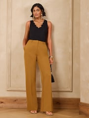 Love & Roses Lime Green Wide Leg Trousers - Image 1 of 4
