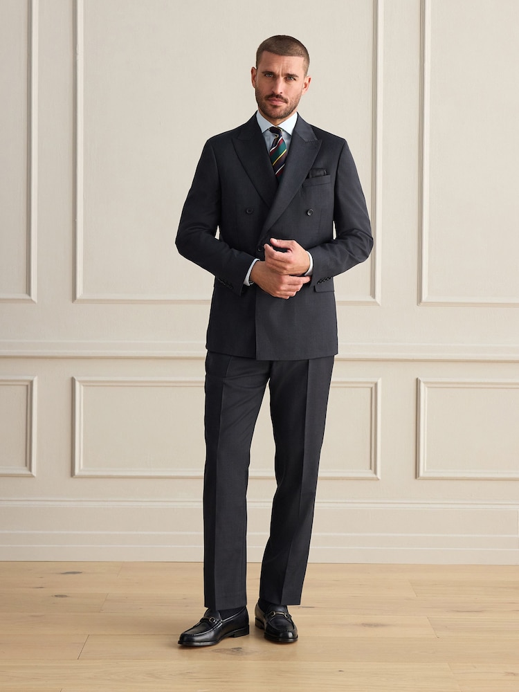 V barvi oglja - Signature 100% Wool Tailored Fit Suit Trousers - Slika 2 iz 4
