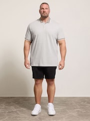 BadRhino Big & Tall Blue Birdseye Tipped Polo Shirt - Image 2 of 6