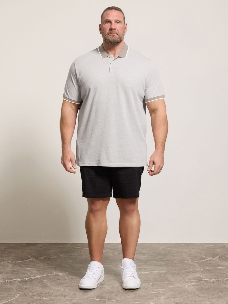 BadRhino Big & Tall Blue Birdseye Tipped Polo Shirt - Image 2 of 6