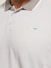 BadRhino Big & Tall Blue Birdseye Tipped Polo Shirt - Image 4 of 6