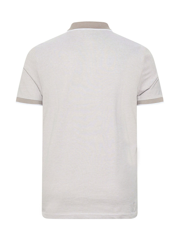 BadRhino Big & Tall Blue Birdseye Tipped Polo Shirt - Image 6 of 6