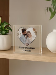 Personalised Heart Photo Upload Glass Ornament by PMC - Image 1 of 3