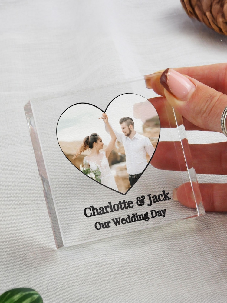 Personalised Heart Photo Upload Glass Ornament by PMC - Image 2 of 3