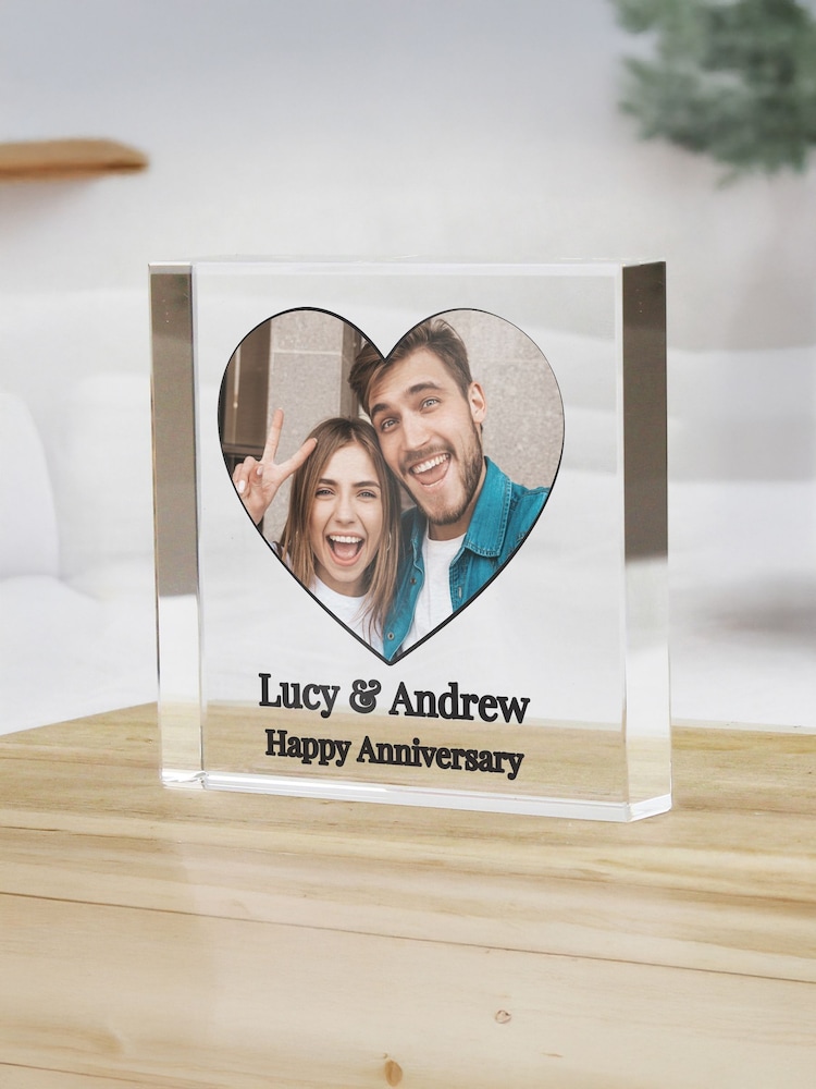 Personalised Heart Photo Upload Glass Ornament by PMC - Image 3 of 3