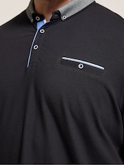 BadRhino Big & Tall Black Chambray Pocket Polo Shirt - Image 4 of 6